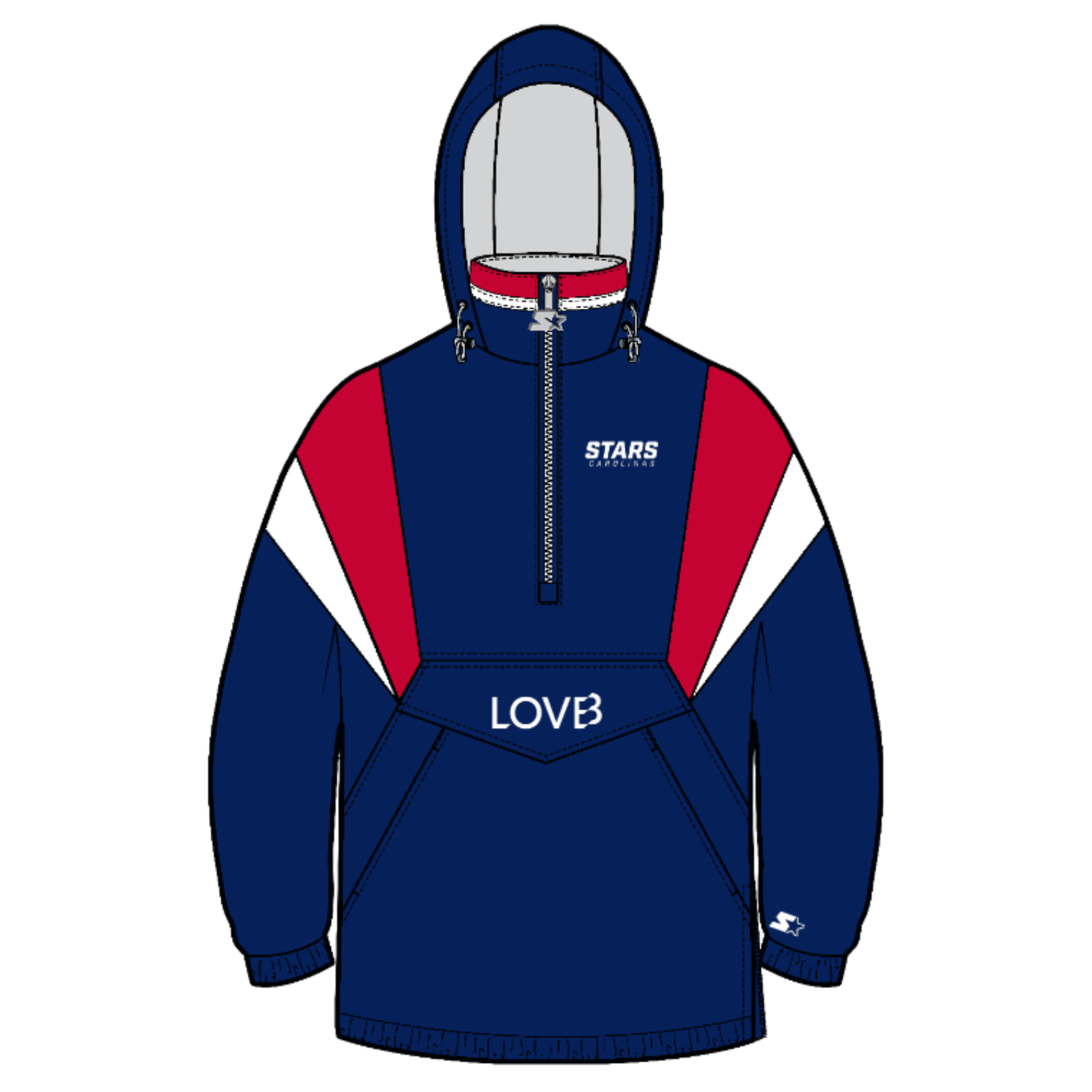 Stars Carolinas Starter Breakaway Jacket - Navy