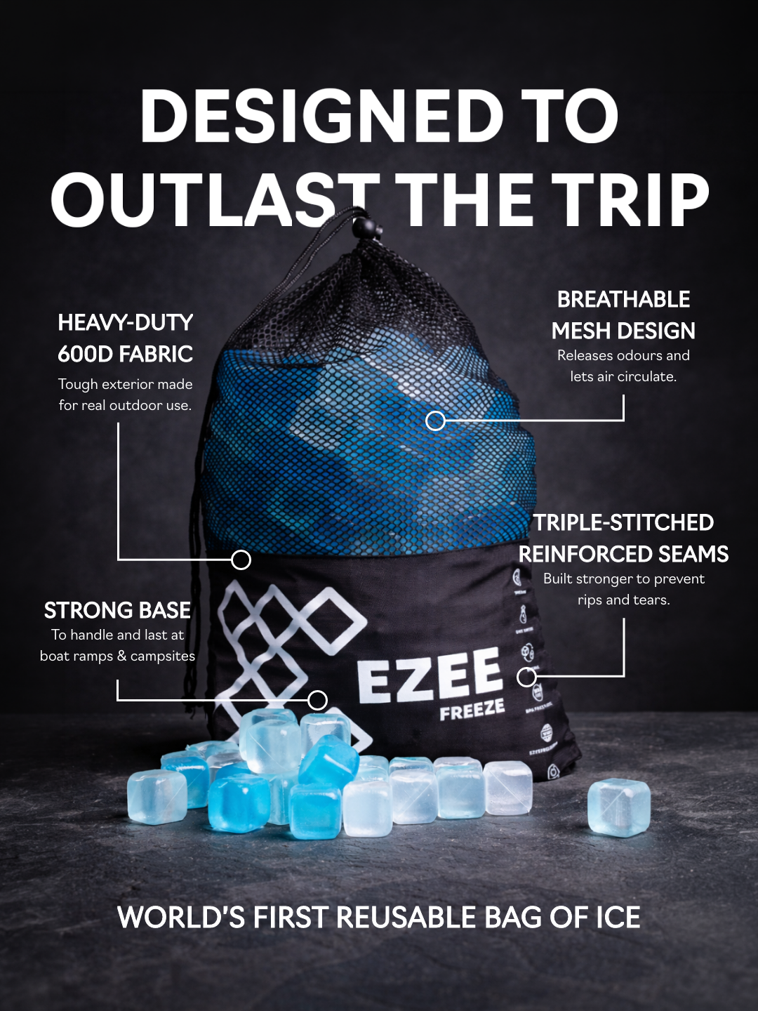 Mini Freeze Blue Ice - 3.5lb Black Bag