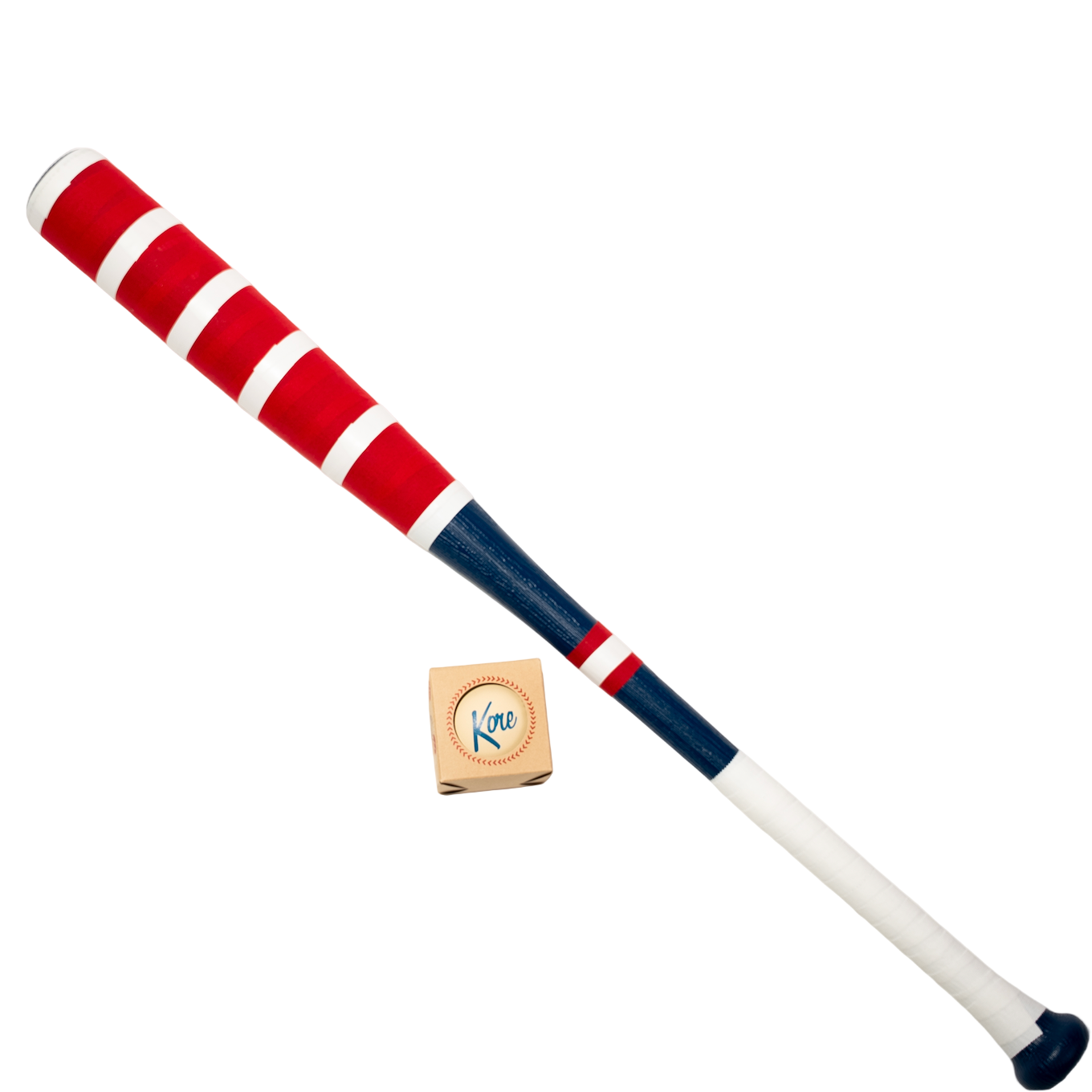 Red White Blue Bat + Kore Baseball