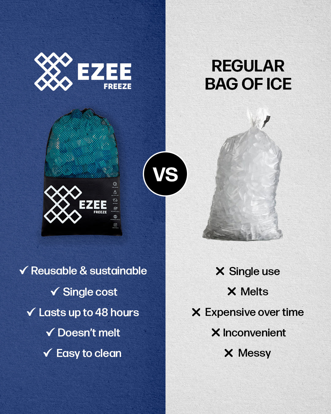 Mini Freeze Blue Ice - 3.5lb Black Bag